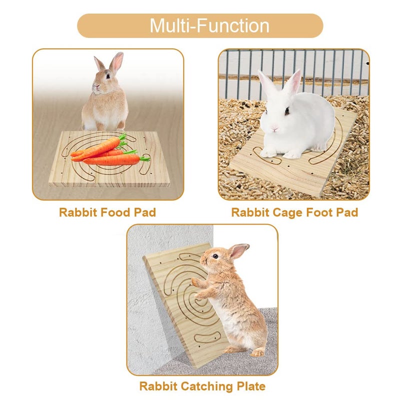 Litewoo Rabbit Scratch Board Foot Pad Mat Chew Toy Grinding Claws Teeth Natural Wood for Small Animal Rabbit Hamster Chinchilla Guinea Pig Ferret Gerbil Bunny Rat Cage Accessories (A) - Image 4